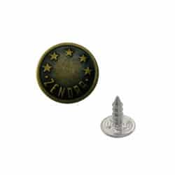 a jeans button with anti brass color with a nail