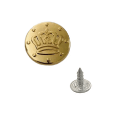 zamak jeans button with shinny golden color with a nail