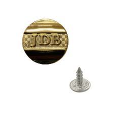 zamak jeans button with shinny golden color with a nail