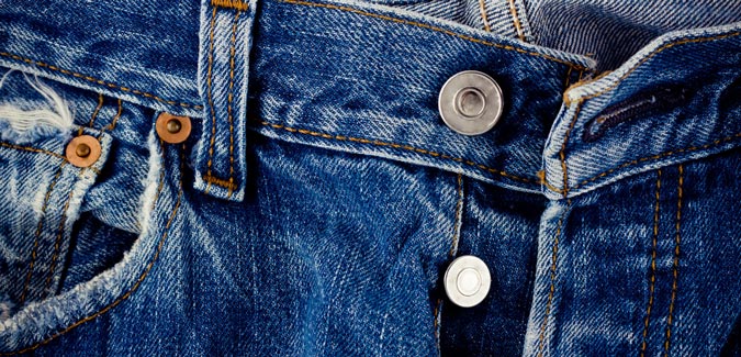 stainless steel jeans buttons on a denim